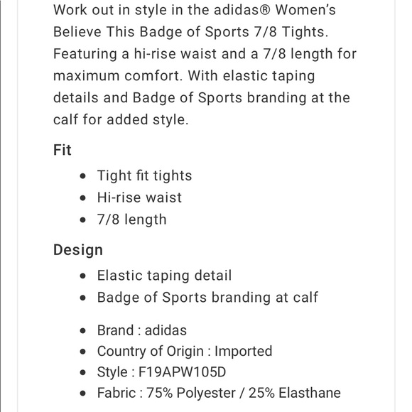 🆕🔅 Adidas High-Rise Logo soft leggings• NWT🔅🆕 - Picture 6 of 8